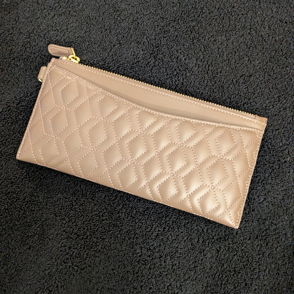 Chic Quilted Brown Wristlet